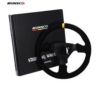 Universal 330mm Steering Wheel Suede Drift Sim Racing Game Steering Wheel Flat Aluminum Frame13Inch Suede-Gray