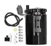 Universal 350ml Oil Catch Can Kit with Aluminium Alloy Tank for Cars and Motorcycles - Prevents Engine Sludge, Extends Engine Life (Black)