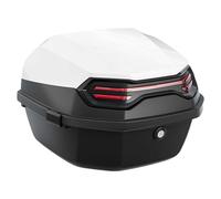 Universal 35L Motorcycle Top Tail Storage Luggage with Lockable Trunk and Kit (White, C)