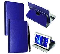 Universal 360° Rotational Colourful Various PU Leather Stand Case Cover Fits All 7" Inch Android Tablets tab devices + Free Stylus Pen (Universal 7'' blue)