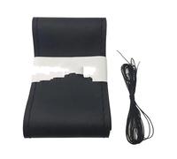 Universal 36cm/40CM Leather Braid Handle Cover With Needle And Thread Interior Car-styling Accessories Cae Steering Wheel Cover Car Steering Wheel Cover(36cm black 1set)