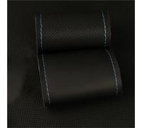 Universal 38cm Durability Auto Steering Covers DIY Car Accessories Leather Wheel Cover With Needles Thread Car Steering Wheel Cover(Blue thread)