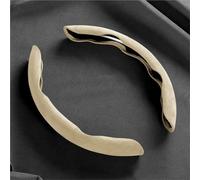 Universal 38CM Suede Car Steering Wheel Booster Cover Non-Slip Auto Interior Steer Protector Decoration Accessories-Brown Car Steering Wheel Cover(White)