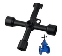 Universal 4-in-1 Utility Key for UK Meters & Valves,8mm Triangle & Square Meter Box Key,Cross Multi-Purpose Panel Key for Electric Cabinet,Gas Valve & Water Tap,Corrosion Resistant Alloy,Black