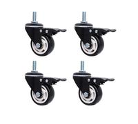 Universal 4 Inch Black Brake Wheel with Silent Brake & M12 Screw for Heavy Equipment & Reliable Replacement for Carro Use