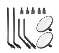 Universal 4" Retro Motorcycle Rearview Side Mirrors 8mm 10mm For Harley Cruiser Chopper Cafe Racer Old School Bobber(Nero)