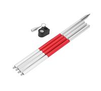Universal 4 Section Prism Pole with 1/4in Thread, Aluminum Alloy Total Station Surveying Prism Rod