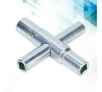 Universal 4-Way Sillcock Key Steel Cross Wrench for Electric Water Gas Meter Box Opening Plumbers Electricians Tool (British Standard)