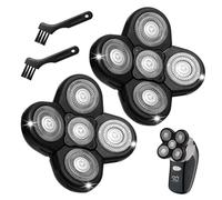 Universal 5-Blade Scraper Replacement Head for Wyklaus Freedom with Compatible Scraper Blade Cover for Most Brands (Pack of 2) - Perfect for Trimming Bald and Body Hair on Men