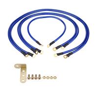 Universal 5 - Point Auto Car Earth Cable System, Grounding Wire Kit for Enhanced Electrical Performance, Includes Five Blue PVC Ground Wires for Engine, Chassis, and