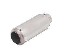 Universal 51mm Inlet Motorcycle Exhaust Muffler with DB killer Compatible with R3 R25 MT07 MT09 mt03 R6 R11 softail exhaust(Silver 51mm)