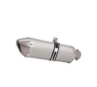 Universal 51MM Motorcycle Exhaust Muffler Pipe 300mm 370mm 470mm 570mm For Yamaha MT-07 Stainless Steel Accessories Adapter(TYPE-B 370MM)
