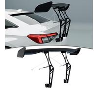 Universal 55" Car Rear Spoiler Chassis Mount Wing Glossy Black Adjustable Trunk Mounted GT Racing Spoiler DeckLid Lip Exterior Accessories Compatible with Most Vehicle (Drilling Installation)