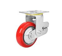 Universal 5Inch Polyurethane Shock Absorber Caster WheelHeavyDuty Iron Core Double Brake AntiVibration Ideal for Trolleys & Equipment