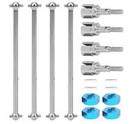 Universal 5mm Wheel Hub Adapter Combiner Drive Shaft Set for HSP 94111 94108 1/10 RC Car, Metal RC Drive Shaft with Short Shafts and Bolts, Lightweight Balanced Design for (Silver)