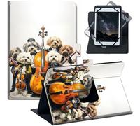 Universal 6-7 Inch Tablet Case with Stand, PU Leather Folio Cover for Kindle Paperwhite, Fire 7, Galaxy Tab A7 Lite, Lenovo Tab M7, Small Tablet Protective Cover, Group of Dogs