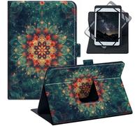 Universal 6-7 Inch Tablet Case with Stand, PU Leather Folio Cover for Kindle Paperwhite, Fire 7, Galaxy Tab A7 Lite, Lenovo Tab M7, Small Tablet Protective Cover, Mandala