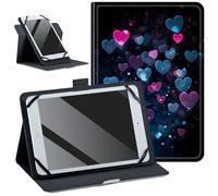 Universal 6"-7" Tablet Case for Amazon Fire HD 8/Samsung/iPad mini/Lenovo/TCL,DIGTIALL 360 Degree Rotating Stand & Multiple Viewing Angles Protective Cover,Heart of Love