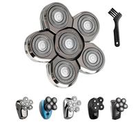 Universal 6 Blades Replacement Heads, Compatible with Freebird Head Shaver, 6D Blades Shaver Head for Men's Grooming, Electric Razor Shaver Heads