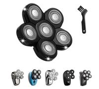 Universal 6 Blades Replacement Heads, Shaver Replacement Blades Compatible with Freebird Head Shaver, 6D Blades Shaver Head for Men Freedom Shaving, Head and Face Electric Razor Shaver Heads