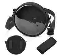 Universal 6" CD Player Storage Bag - Protective Case with Transparent Window, Crossbody Bag Carrying Case with Adjustable Shoulder Strap & Waist Belt (Black)