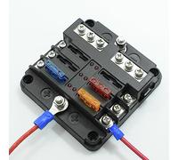 Universal 6 Ways Fuse Block Car Holder With Negative Electrode Vehicle Box Auto Connector Box With LED Light High Sensitivity Circuit Protection for Car Audio Winch Battery