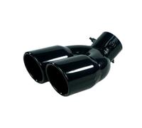 Universal 63mm Double-Barrel Rear Exhaust Tip, Black Titanium Outlet Stainless Steel Muffler for Cars(Black W)