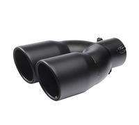 Universal 63mm Inlet 76mm Outlet Double Cylinder Stainless Steel Exhaust Muffler Tailpipe Car Replacement Car Exhaust Tailpipe(Matte Black Straight)