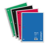 Universal 66600 1 Sub. Wirebound Notebook 11 x 8 1/2 College Rule 100 Sheets Black Cover