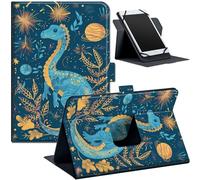Universal 7 8 Inch Tablet Case, Tablet Case for TCL Tab 8 LE/TCL TAB 8 Plus/TCL Tab 8 WiFi/Fire HD 8 2024, Multi-Angle Viewing PU Leather Stand Case for All 7.0-8.5 Inch Tablet, Dinosaurs Stars