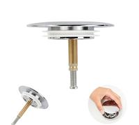 Universal 72mm Pop Up Bath Plug Replacement - Premium Chrome Plated Adjustable Click Clack Drain Stopper for Bathtub & Sink, UK Standard Bathroom Waste Plug with Easy Install System [Silver]