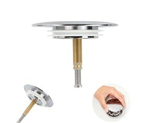 Universal 72mm Pop Up Bath Plug Replacement - Premium Chrome Plated Adjustable Click Clack Drain Stopper for Bathtub & Sink, UK Standard Bathroom Waste Plug with Easy Install System [Silver]