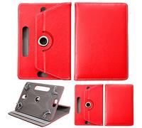 Universal 8.0 inch Tablet Case, Multi-Angle Stand Flip Printed Wallet Case Fits All 8.0" Inch Samsung, Lenovo, Acer, Huawei, Sony, Apple, Toshiba Android Tablets tab devices (Red)