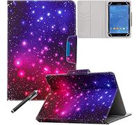 Universal 8.0 inch Tablet Case, Newshine Magnetic Closure Flip Stand Cover with Card/Cash Slots for iPad mini/Galaxy Tab 8.0 Tablet/Amazon Kindle Fire HD HDX Other 8.0 Models - Purple Twinkle