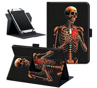 Universal 8.7" 8 Inch Tablet Case,360 Degree Rotating Stand Cover for HD 8/Samsung Galaxy/Lenovo/Dragon Touch/Huawei/TCL Tab & More ipad Android Tablet 7.9-9 inch-keleton Hold Red Heart