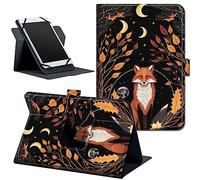 Universal 8.7" 8 Inch Tablet Case,360 Degree Rotating Stand Cover for HD 8/Samsung Galaxy/Lenovo/Dragon Touch/Huawei/TCL Tab & More ipad Android Tablet 7.9-9 inch-Fox Animal Witchy Moon Night
