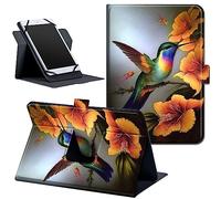 Universal 8.7" 8 Inch Tablet Case,360 Degree Rotating Stand Cover for HD 8/Samsung Galaxy/Lenovo/Dragon Touch/Huawei/TCL Tab & More ipad Android Tablet 7.9-9 inch-Hummingbird Sit on a Flower