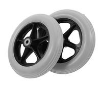 Universal 8-inch Heavy-Duty Caster Wheels for Wheelchairs & Walkers Durable Gray Replacement Tires for Rollators & Mobility Aids Enhanced Stability & Smooth Movement