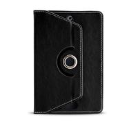 Universal 8-Inch Tablet Case - 360° Rotating Stand Cover Strap & Camera Cut-Outs | PU Leather Multi-Angle Folding Case for iPad Mini, Samsung Galaxy Tab, Fire HD, Lenovo & More (Black)