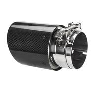 Universal 80mm-In 101mm-Out Glossy Black Carbon Fiber Car Exhaust Tail Rear Tip Pipe Muffler Exhaust Tip Tail Pipe Trim