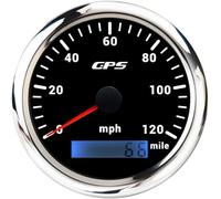 Universal 85mm Digital GPS Speedometer Gauge, 0-120 MPH, Odometer Gauge 7-Color Backlight, for 12V/24V Car, Truck, Motorcycle, Boat