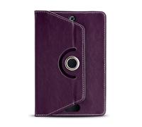 Universal 9-Inch Tablet Case - 360° Rotating Stand Cover with Strap & Camera Cut-Outs | PU Leather Multi-Angle Folding Case for iPad Mini, Samsung Galaxy Tab, Fire HD, Lenovo, Huawei & More (Purple)