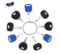 Universal 9Pcs Excavator Loader Ignition Key 14601 14603 14607 Compatible with Volvo JCB BOBCAT BOMAG New Holland Ford Construction Agricultural Machinery with Keyring