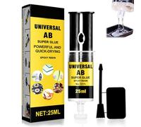 Universal Ab Super Glue, 2 Part Epoxy Glue, Glass Glue, Clear Epoxy Glue, Epoxy Resin Glue, Transparent Metal Glue, for Glass, Ceramic, Plastic, Metal, Durable Bonding & Repairs-25ml