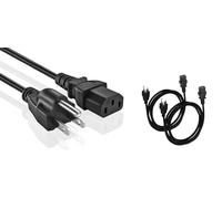 Universal AC Power Cord - 2 Pack - 3 Prong PC Power Cord Replacement for Computer, Monitor, Scanner, Printer, TV, IEC 320 C13 to NEMA 5-15P, 18awg, 125V 10
