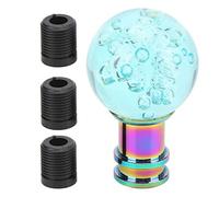 Universal Acrylic Transparent Bubble Gear Shift Knob, Round Ball Shifter Head with M8 M10 M12 Adapters for Most Cars, Crystal Gear Shifter Stick Knob Replacement (Light Blue)