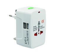 Universal Adapter Dual USB Power Charger Converter International Travel Electric Plug Portable All in One Converting Socket