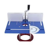 Universal Adjustable Aluminum Router Lift Base Easy Installation for Sculpture Slot Machines HeavyDuty Height Adjustable Blue Color Perfect for Woodworking Projects.