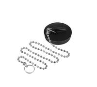 Universal Adjustable Bath & Kitchen Sink Drain Stopper - Replacement Rubber Sink Plug with Chain, Fits Standard Drains