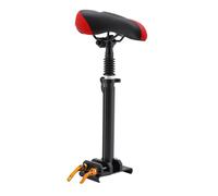 Universal Adjustable Electric Kick Scooter Seat With Shock Absorbing Spring, Black Red Soft Padded Comfort Replacement Saddle Fit Most Foldable Scooters For Adults Kids Smooth Riding Accessory